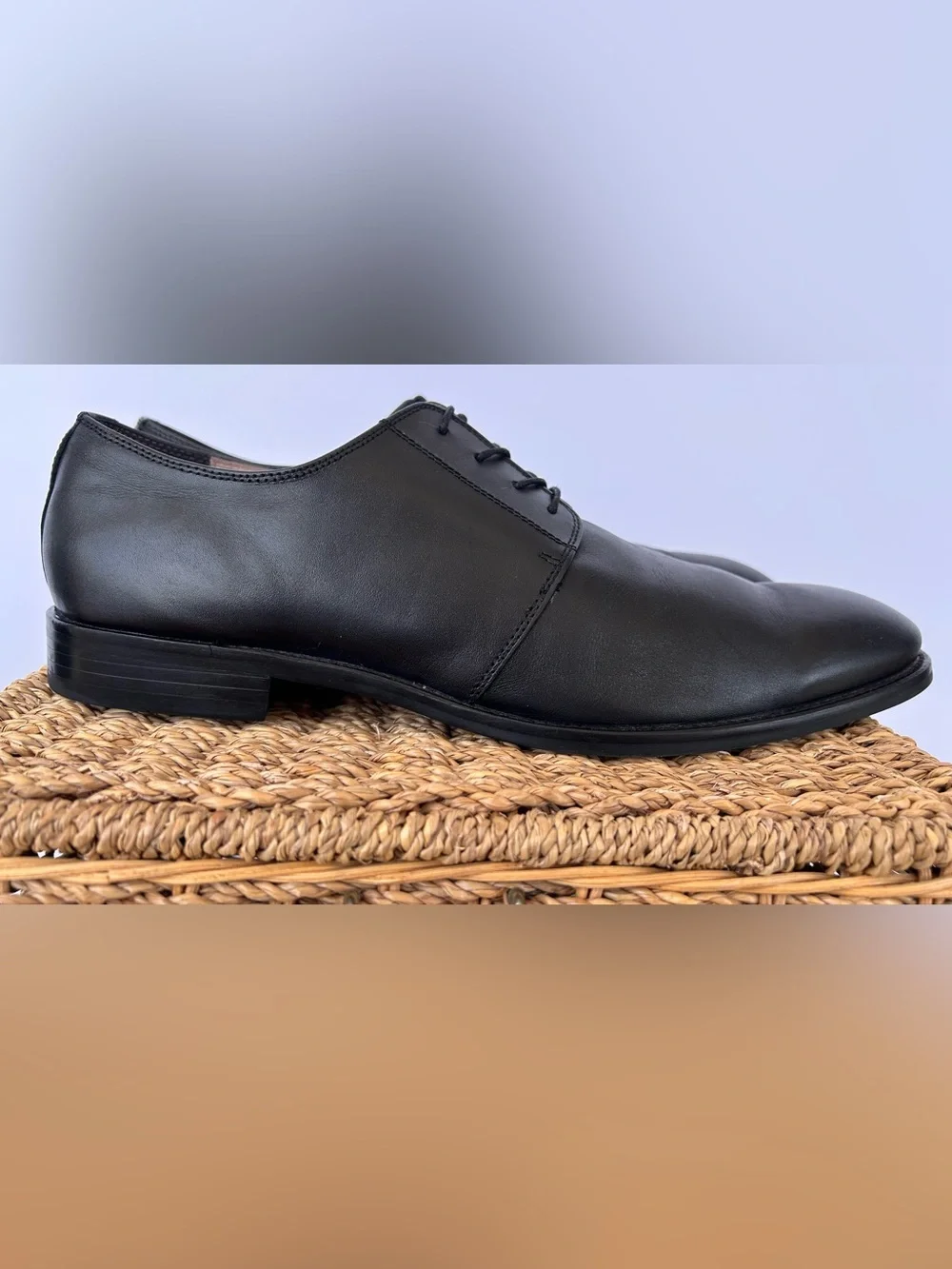 Banana Republic Men’s Italian Leather Derby Dress Shoe Lace-Up Black Size 13